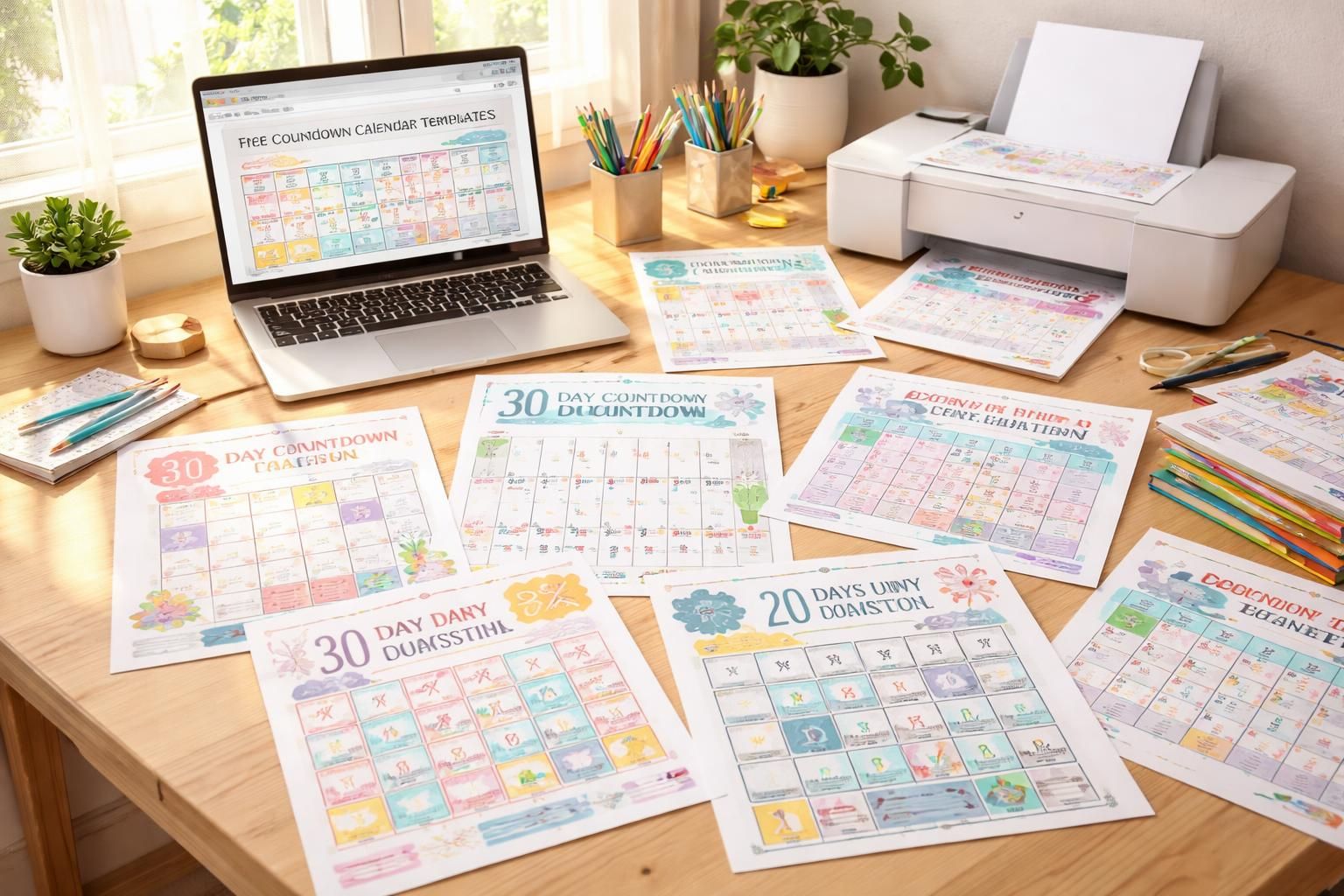 Où trouver des modèles de calendrier compte à rebours à imprimer gratuitement