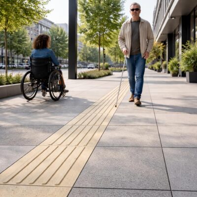 La bande de guidage PMR en résine, une solution durable et esthétique